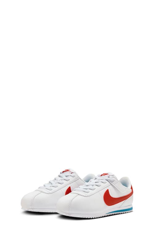 Nike Kids' Cortez Easyon Sneaker In White/varsity Red/blue