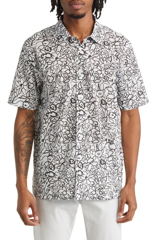 Good Man Brand Big On-Point Short Sleeve Stretch Organic Cotton Button-Up Shirt in Marker Floral