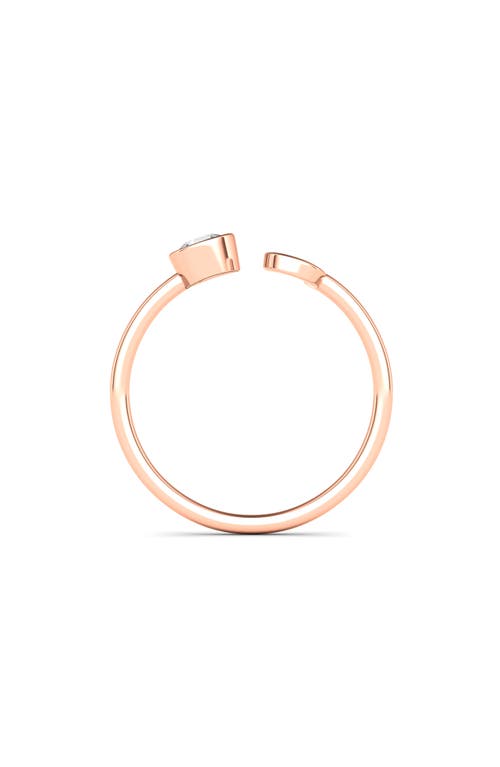 Hautecarat Letter Lab Created Diamond 18k Rose Gold Ring In 18k Rose Gold - J