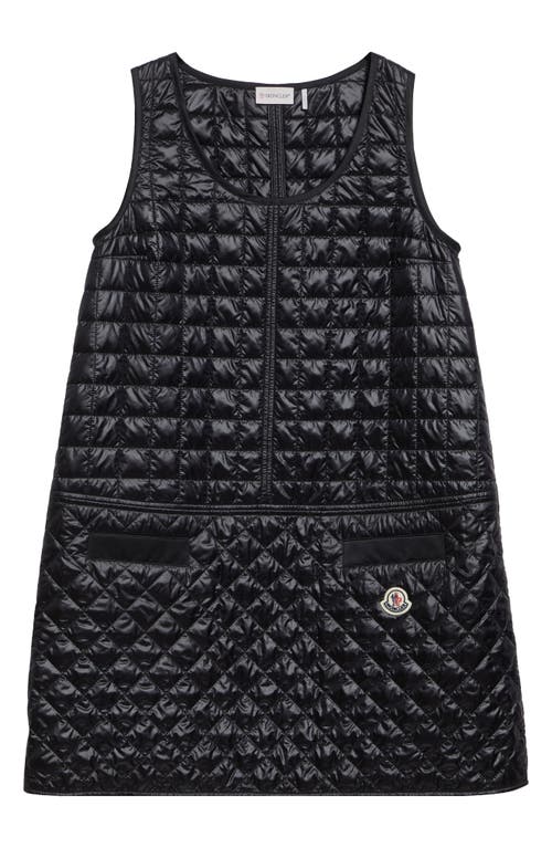 Moncler Sleeveless Quilted Nylon Dress In Black