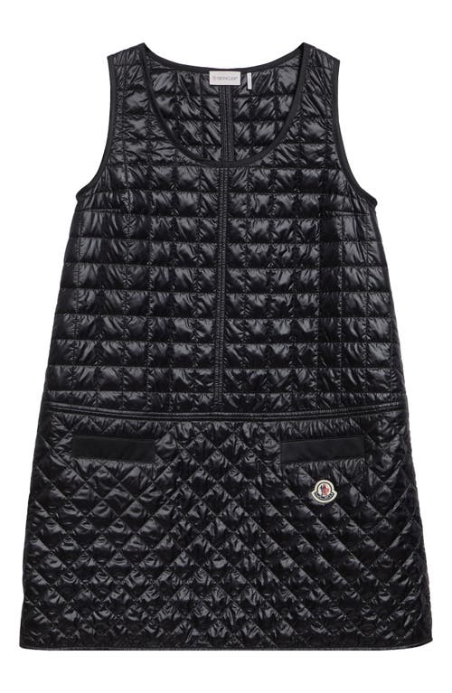 Shop Moncler Sleeveless Quilted Nylon Dress In Black