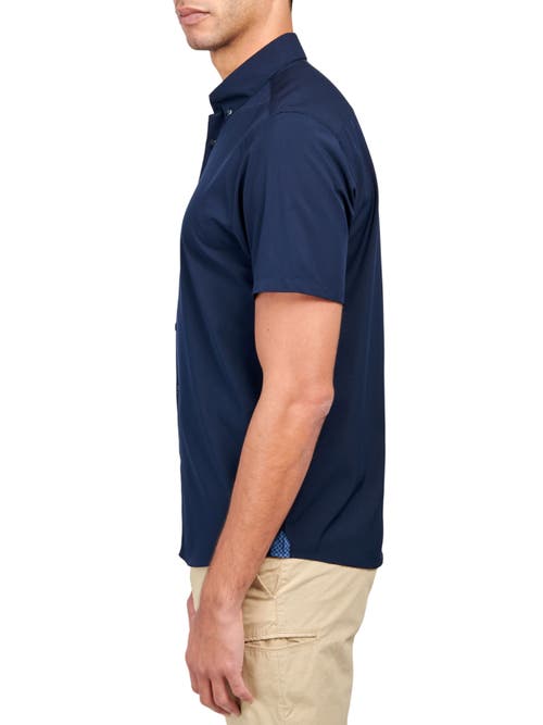 Brooklyn Brigade Solid 4-way Stretch Performance Shirt In Navy