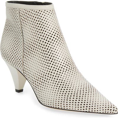 Sarto By Franco Sarto Bobbi Perforated Pointy Toe Bootie- White