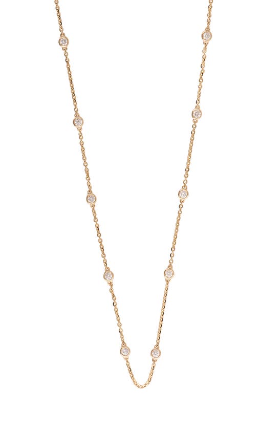 Shop Badgley Mischka Collection 14k Gold Round Cut Lab-created Diamond Station Chain Necklace In Yellow