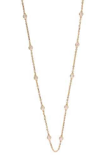 Badgley Mischka Collection Lab Created Diamond Station Chain Necklace In Gold