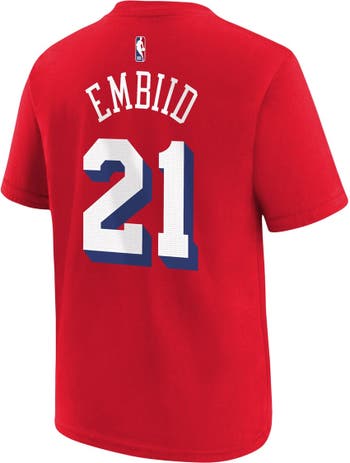 Youth Jordan Brand Joel Embiid Red Philadelphia 76ers Swingman Jersey - Statement Edition