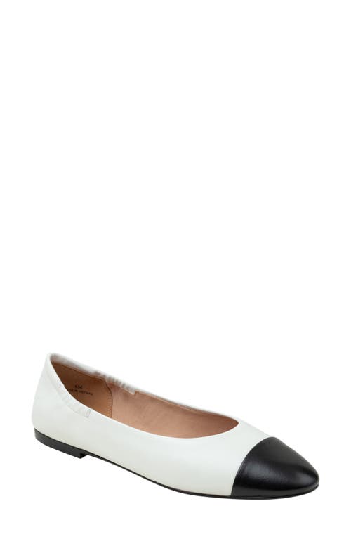 Shop Linea Paolo Nolan Cap Toe Ballet Flat In Eggshell/black