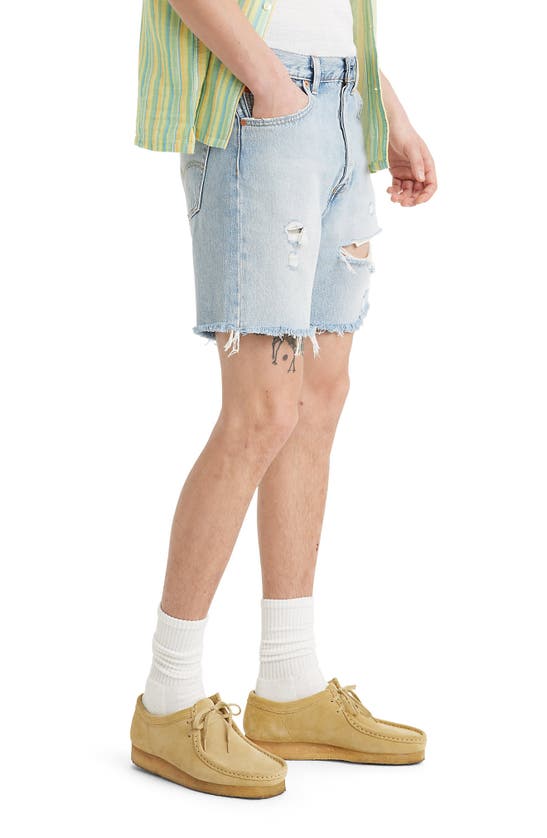 Shop Levi's 501® '93 Ripped Denim Shorts In Light Indigo Destructed