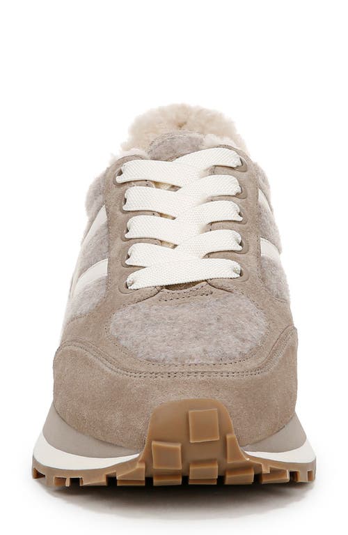 Shop Veronica Beard Valentina Genuine Shearling Lined Sneaker In Cobblestone