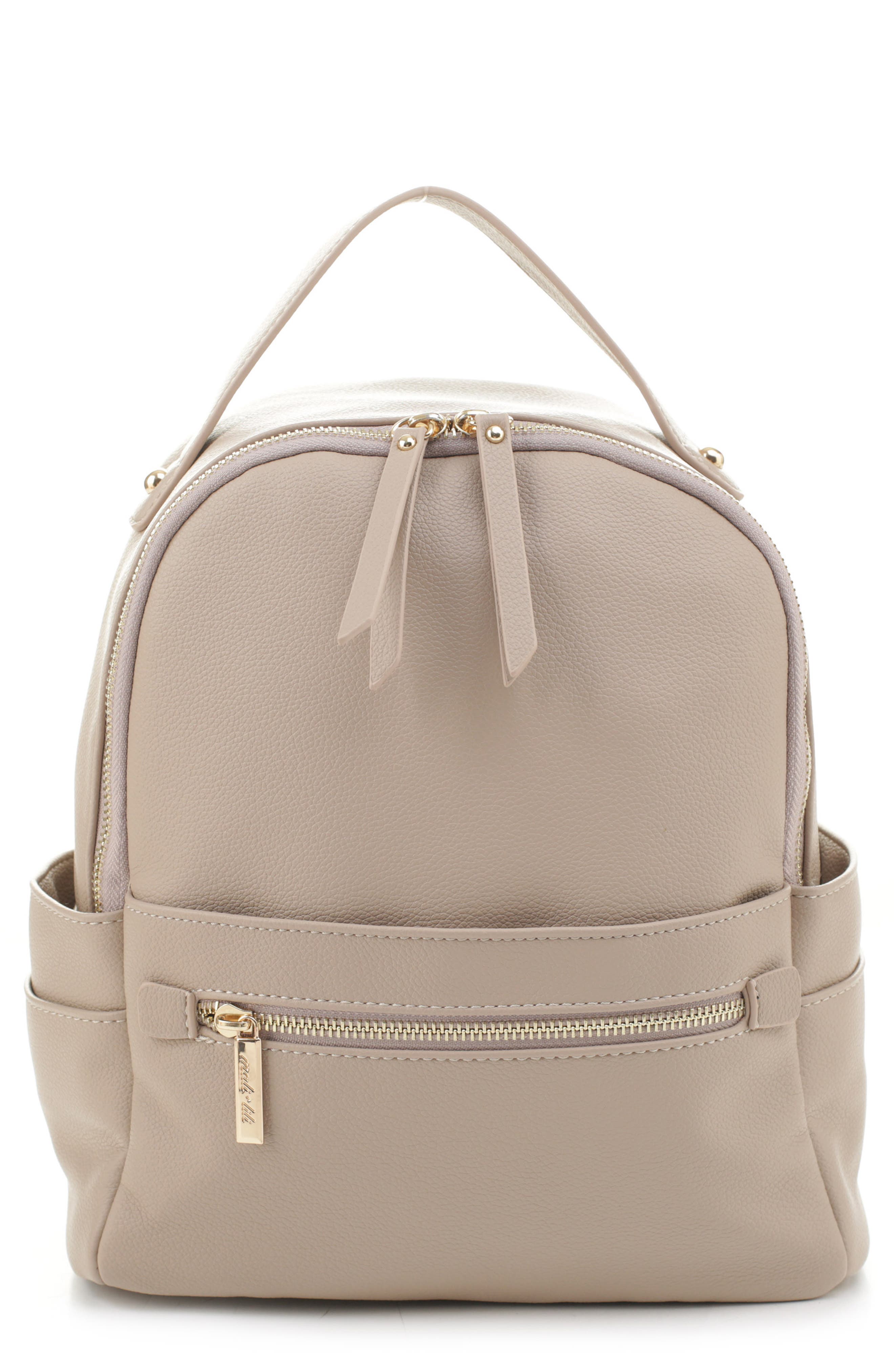 cream backpack purse