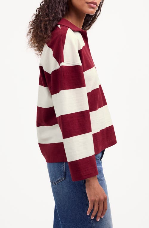 Shop Madewell Stripe Long Sleeve Rugby Shirt In Aroma