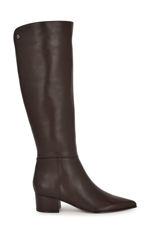 Shop Nine West Morgin Pointed Toe Knee High Boot In Dark Brown