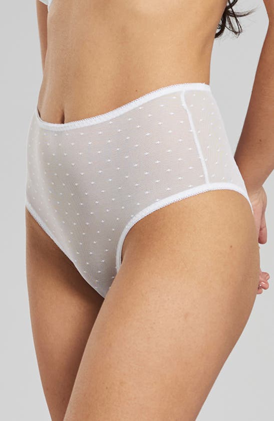 Peachaus Banksia Recycled-tulle High-rise Underwear In Glacier White