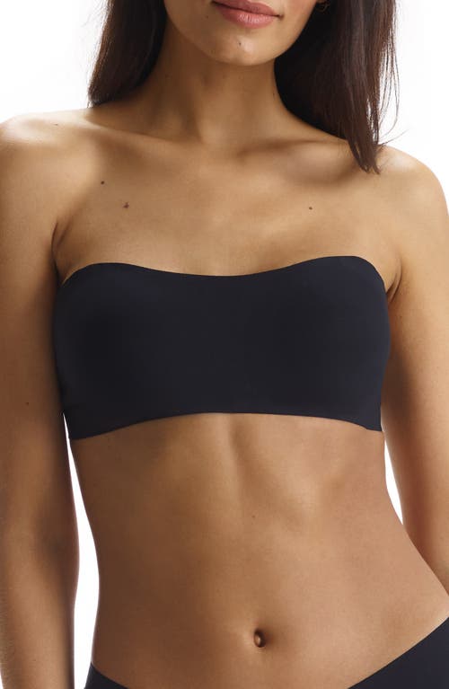 Commando Double Take Lace-paneled Stretch Bandeau Bra In Black