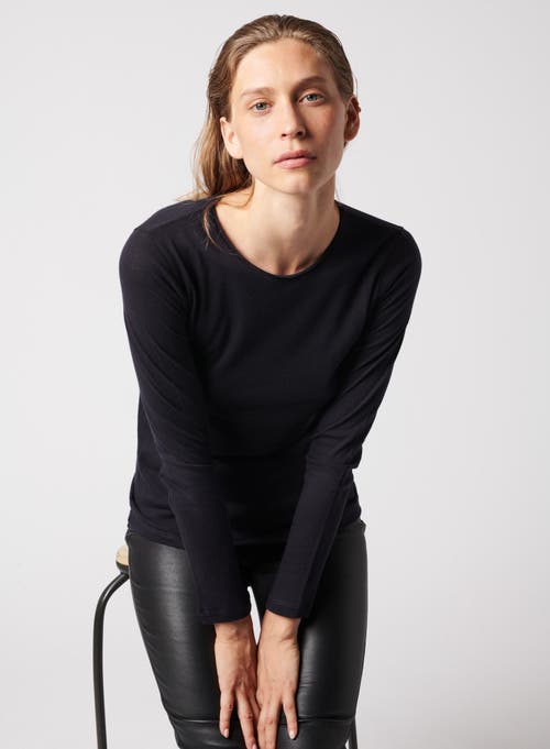 MAJESTIC MAJESTIC FILATURES COTTON CASHMERE LONG SLEEVE CREWNECK T-SHIRT