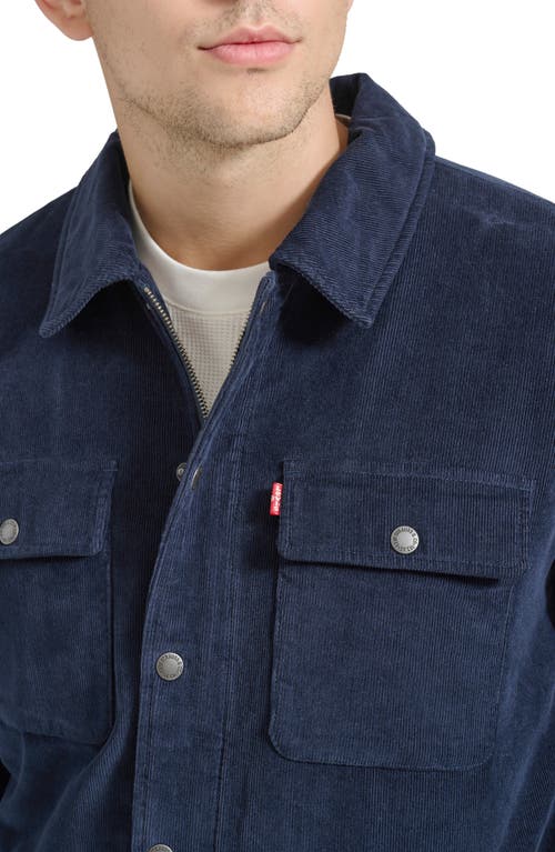 Shop Levi's Corduroy Shacket In Navy