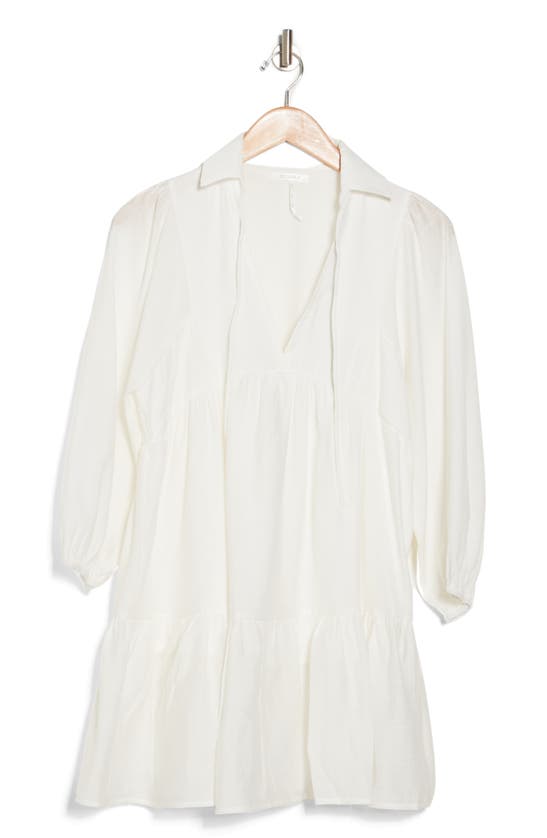 Stitchdrop Saturday Tiered Long Sleeve Dress In White
