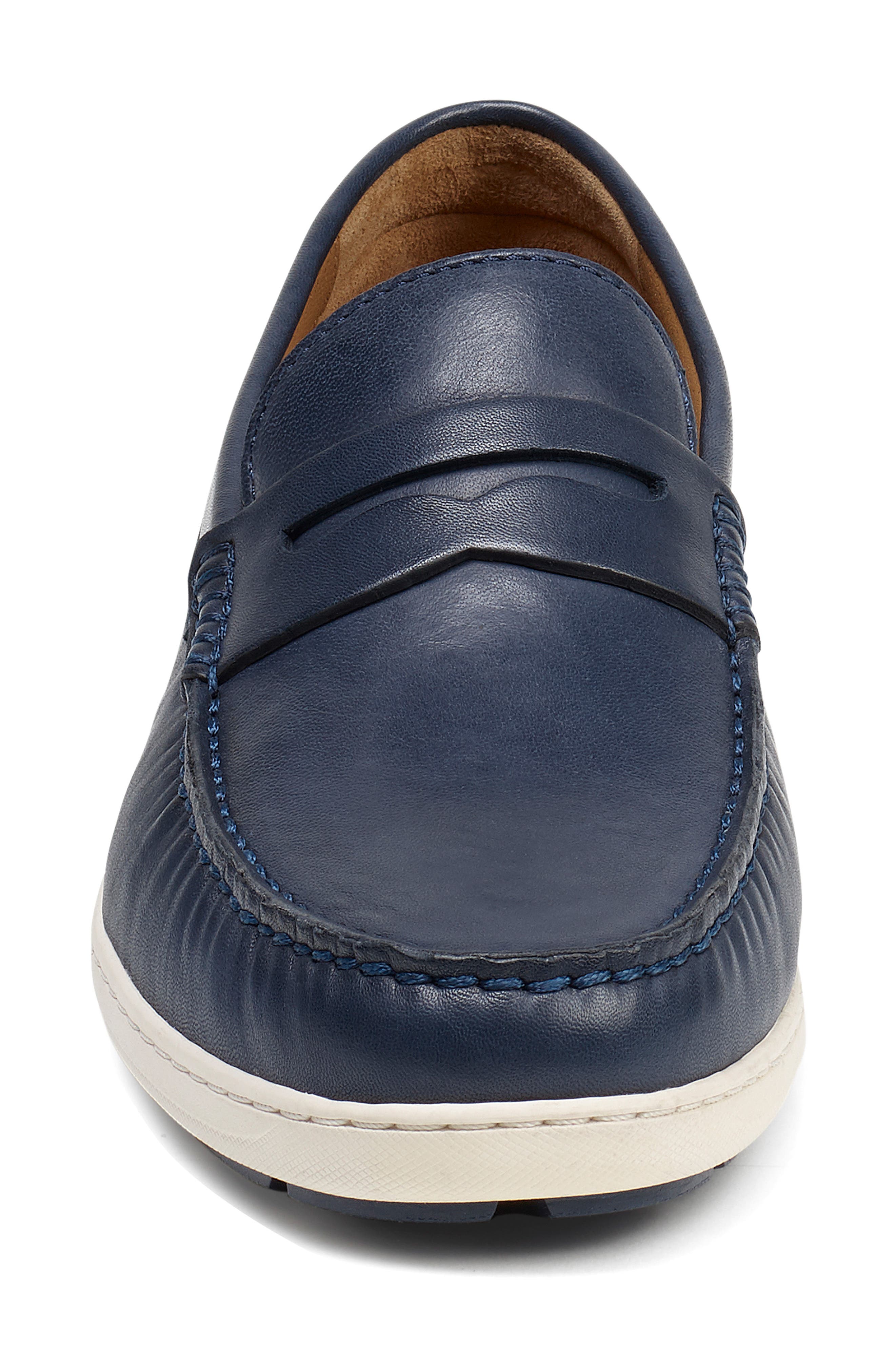 Trask Sheldon Penny Loafer In Navy Leather ModeSens