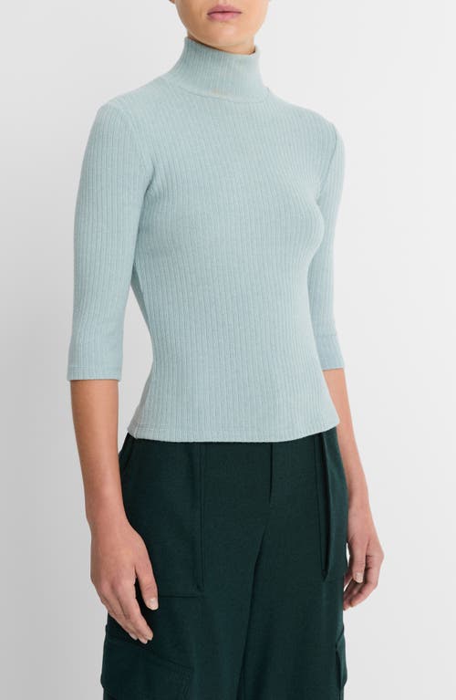 Shop Vince Rib Turtleneck Sweater In H Capri