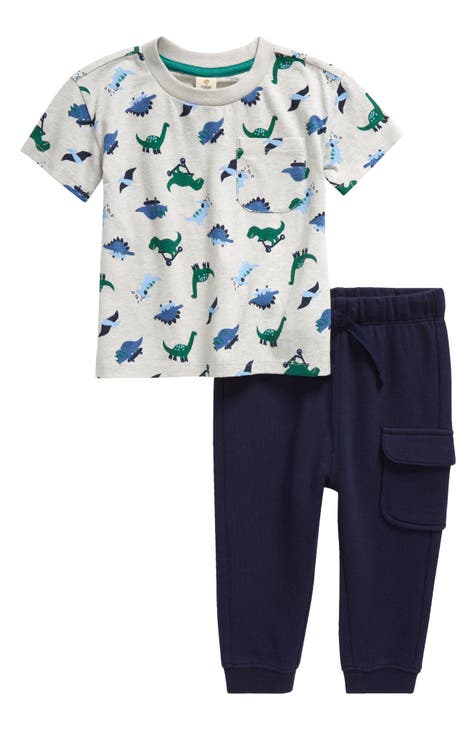 Dino Graphic T-Shirt & Cargo Joggers Set (Baby)