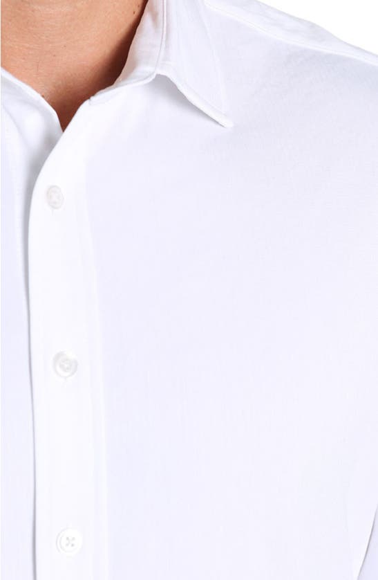Shop Jachs Knit Button-up Shirt In White