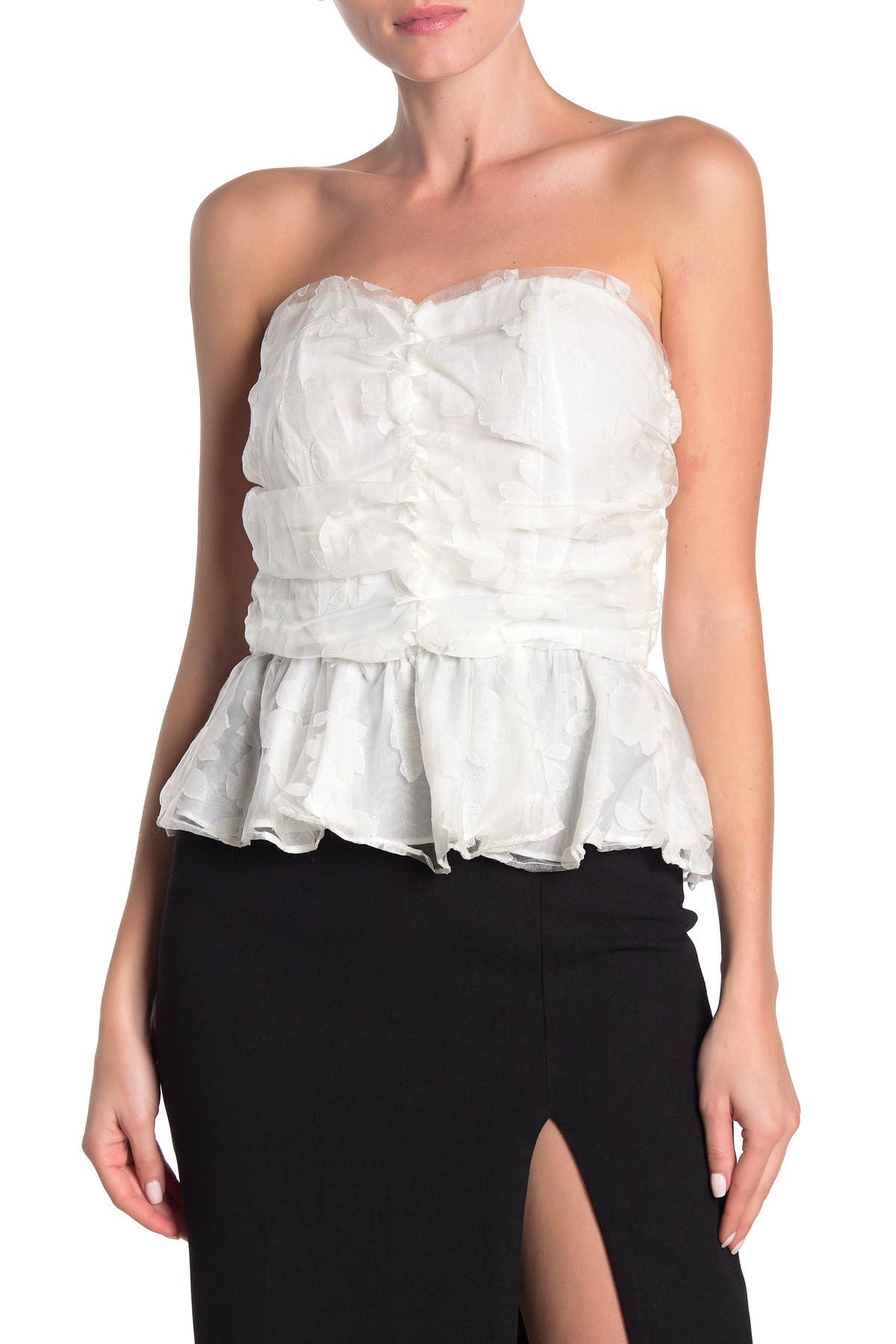 peplum tube top