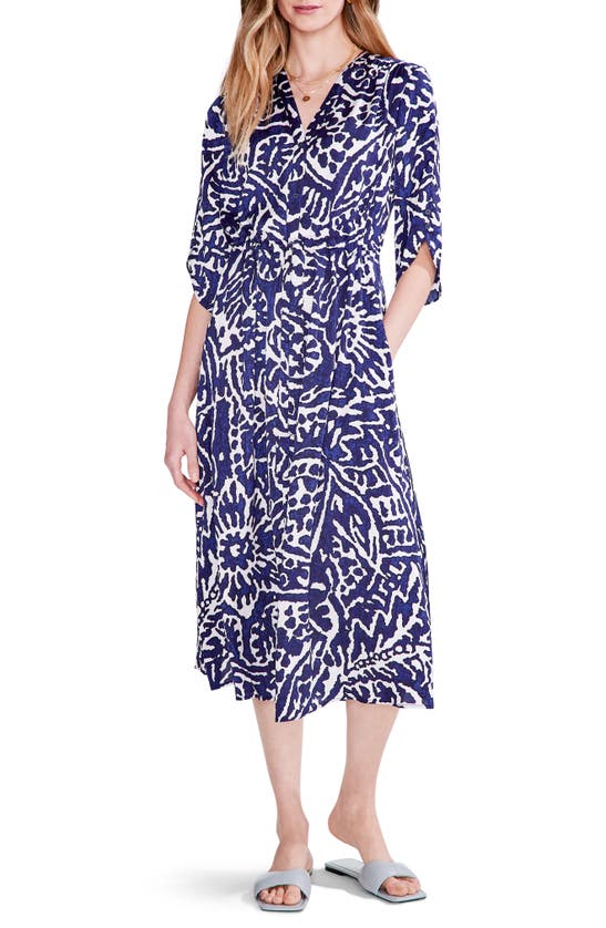 Nic + Zoe Women's Stamp Geometric Midi-dress In Blue Multi | ModeSens