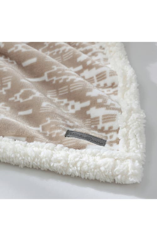 Eddie Bauer San Juan Faux Shearling Throw Blanket In Dark Beige