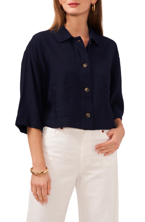 Vince Camuto Oversize Crop Button-Up Shirt at Nordstrom,