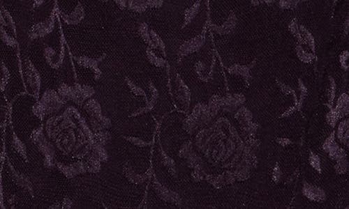 Connected Apparel Floral Sleeveless A-line Midi Dress In Aubergine