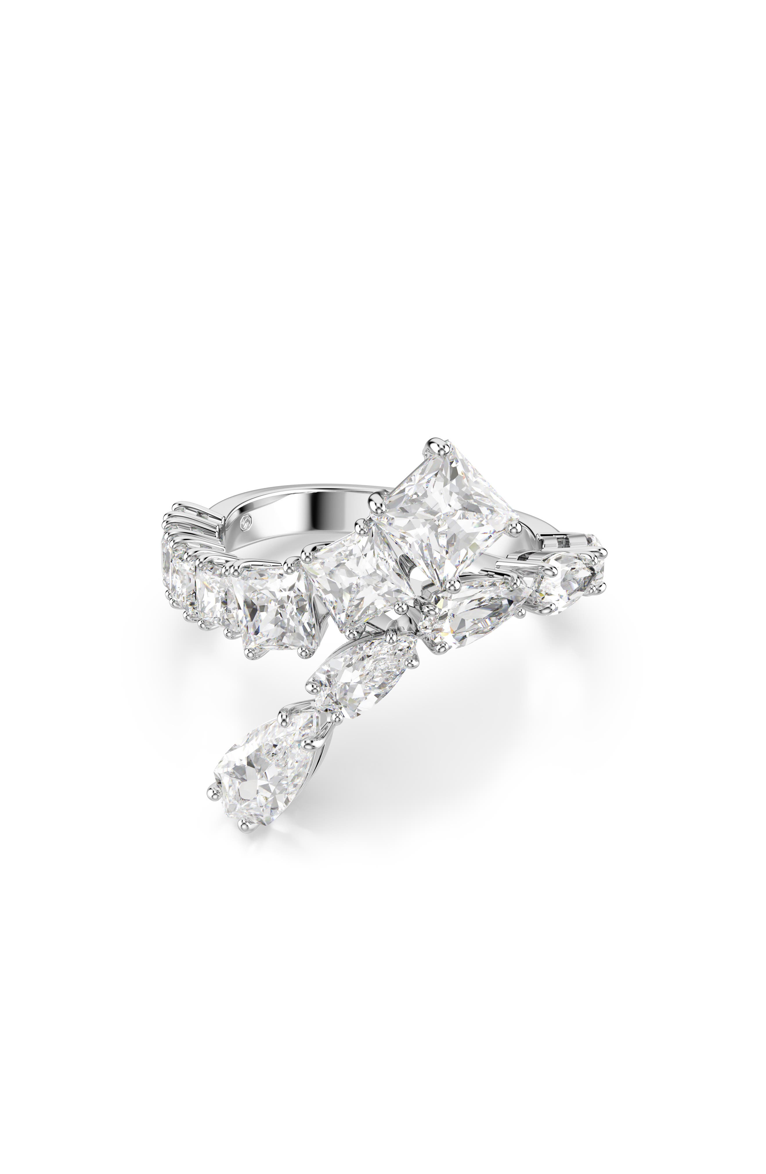 Swarovski Matrix Ring In Silver/white