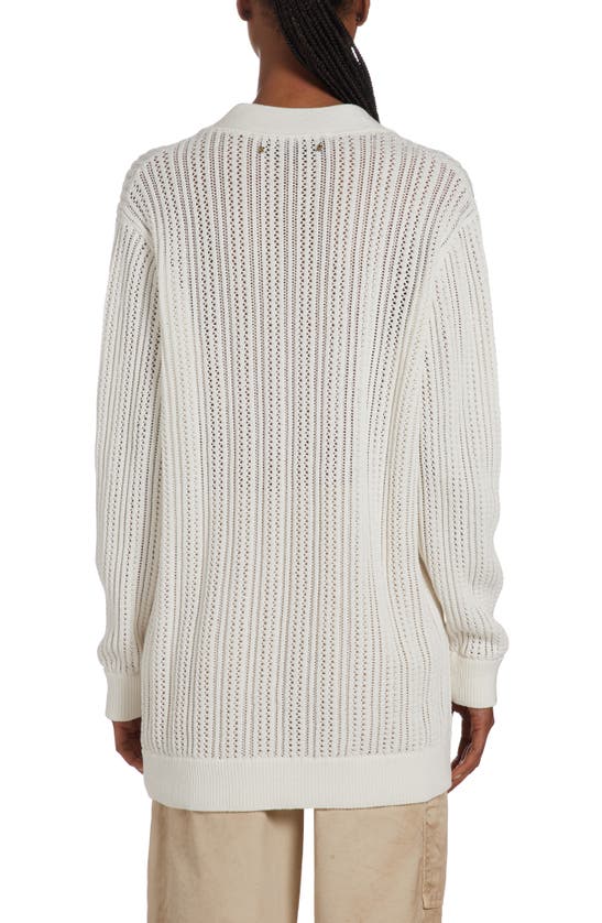 Golden Goose Openwork Cotton Cardigan In Antique White