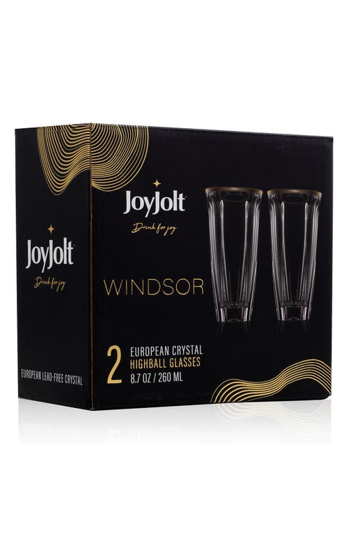 Shop Joyjolt Windsor Crystal Highball Glass In Clear/gold
