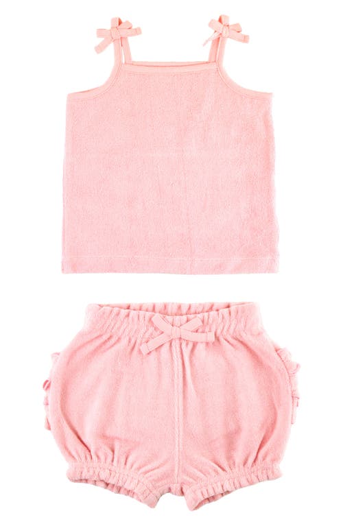 RuffleButts Terry Tank & Bubble Shorts Set in Pink