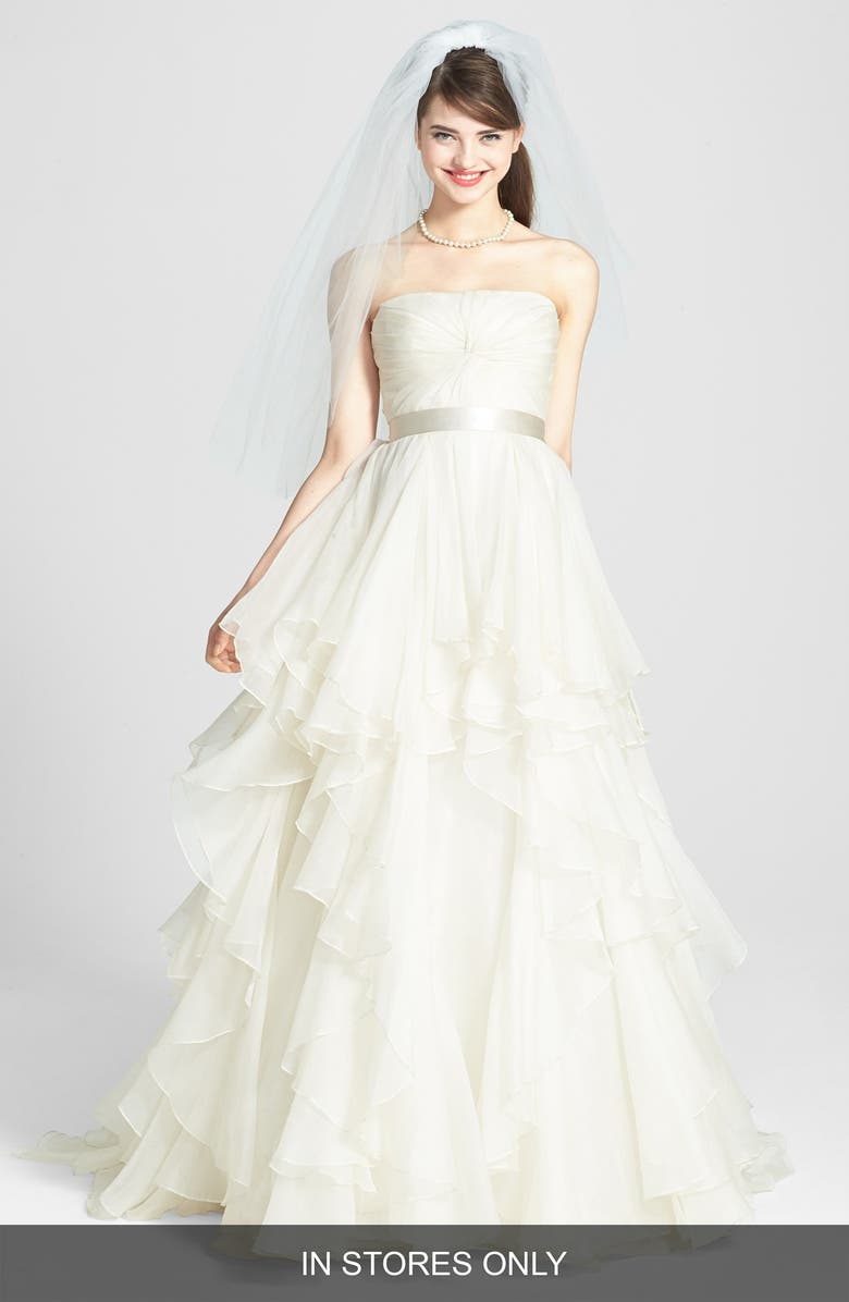 WATTERS Brooke Washed Silk Organza Ballgown, Main, color, 900