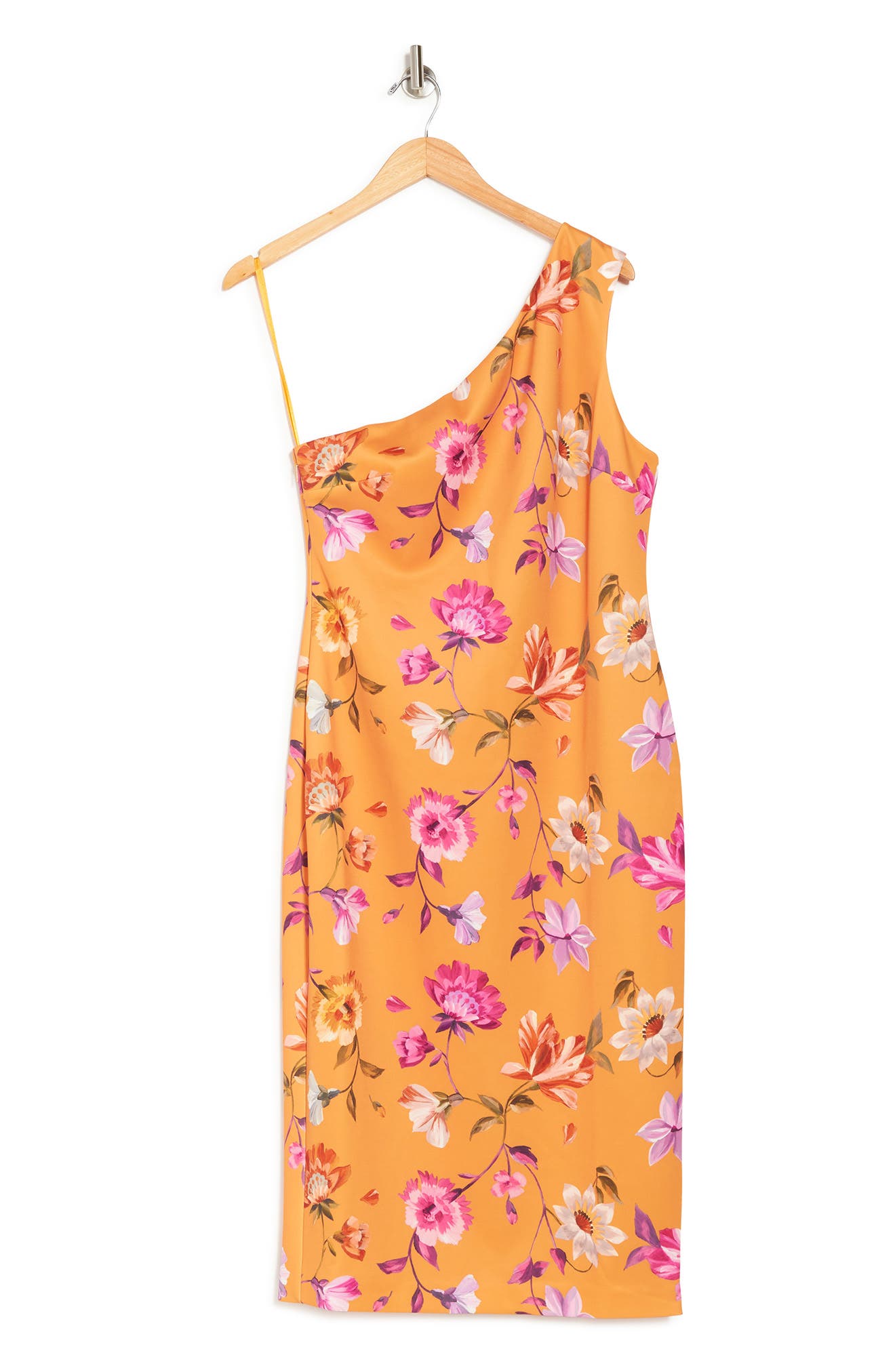 ted baker one shoulder pink dress TED BAKER Gabie One Shoulder Drape Midi Dress