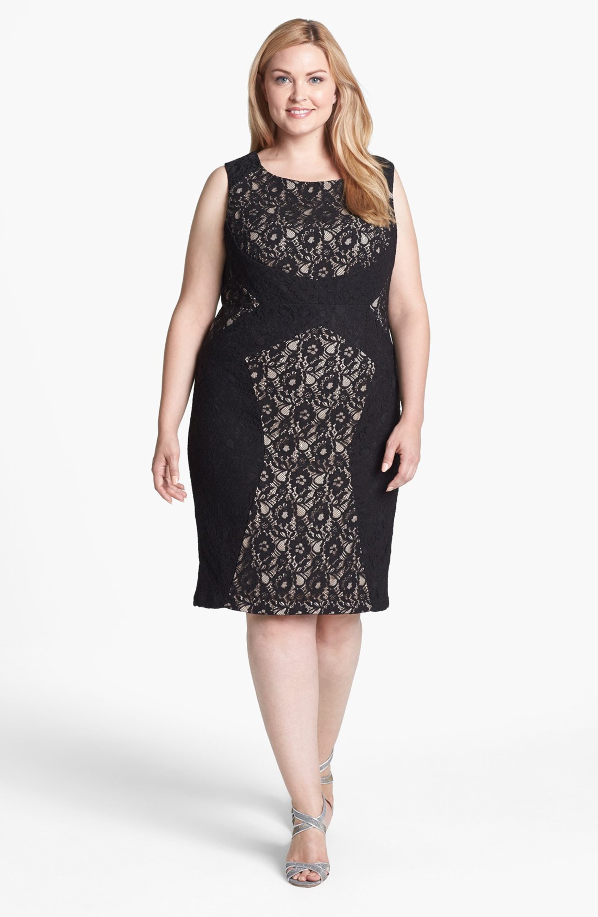 Donna Ricco Colorblock Lace Sheath Dress (Plus Size) | Nordstrom