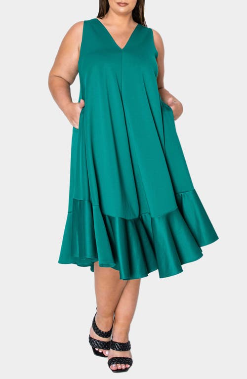 Shop L I V D Simone Pocket Stretch Sleeveless A-line Dress In Emerald