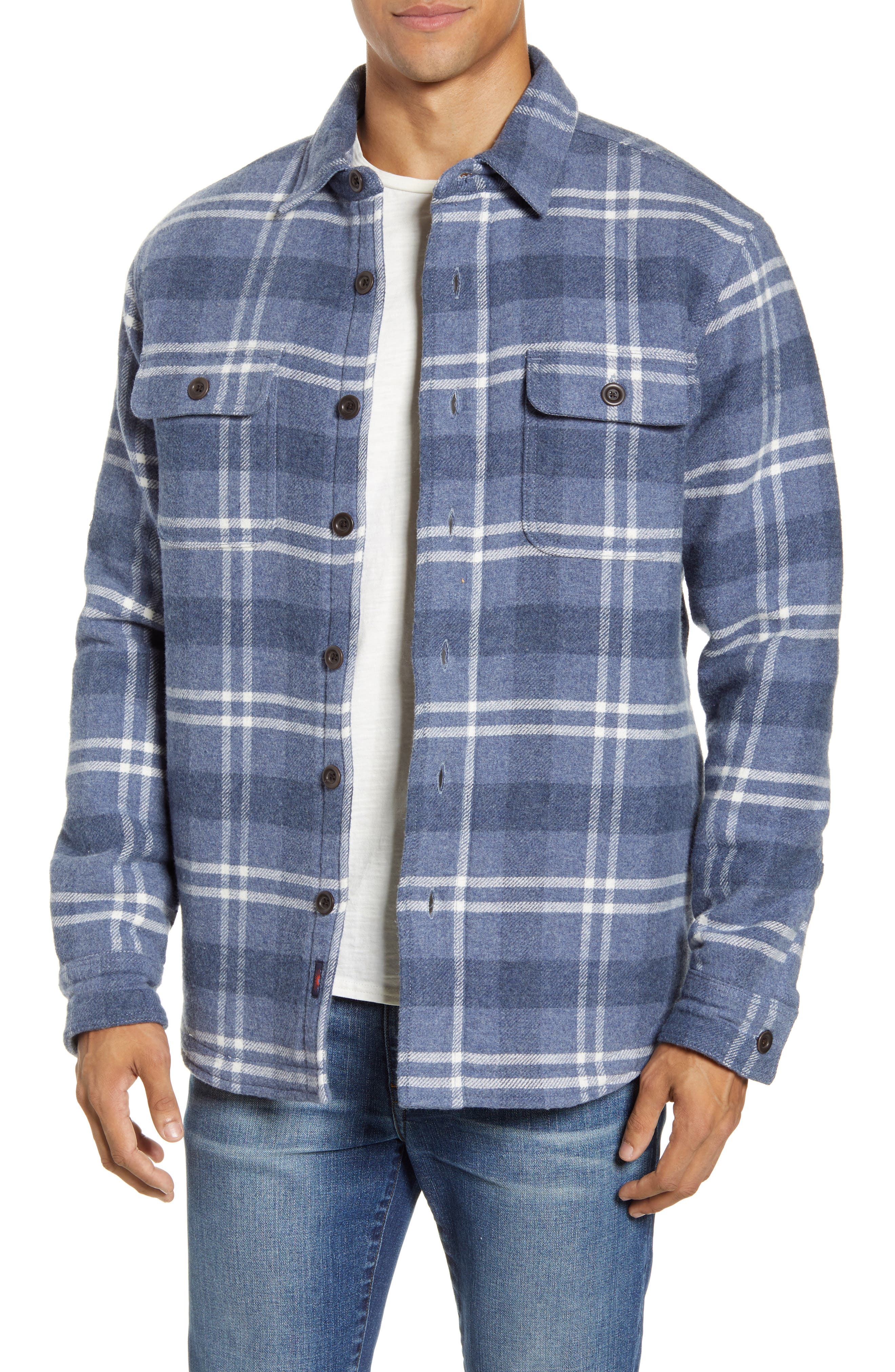 Faherty Faux Shearling Lined Flannel Shirt Jacket Nordstrom
