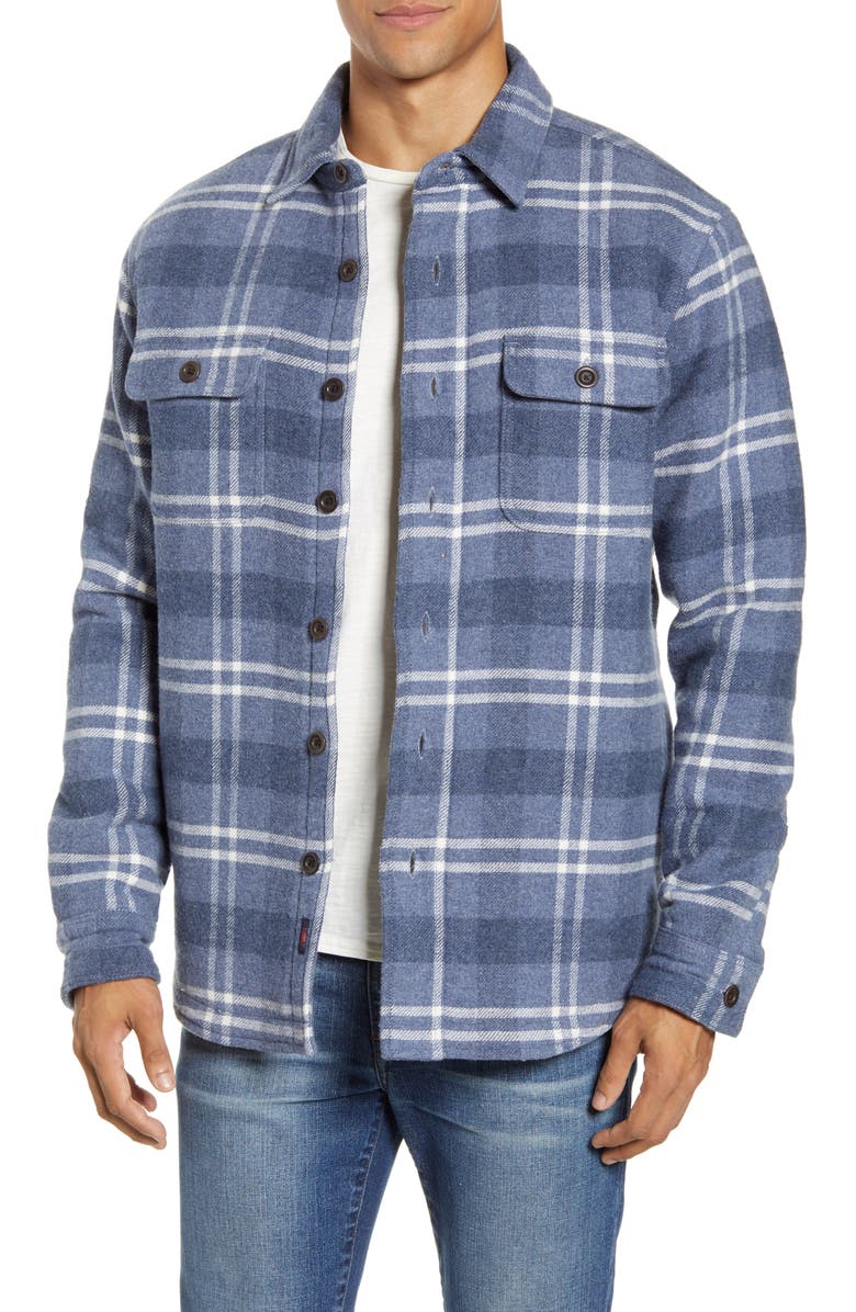 Faherty Faux Shearling Lined Flannel Shirt Jacket | Nordstrom