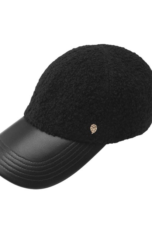 Shop Helen Kaminski Adelyn Wool Blend & Leather Baseball Cap In Black