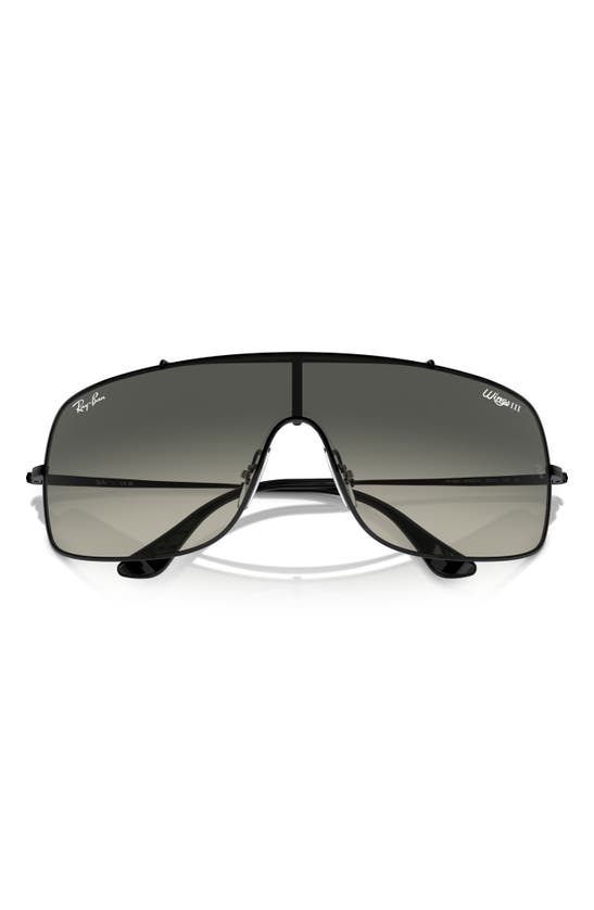 Shop Ray Ban Wings Iii 36mm Square Wrap Sunglasses In Black