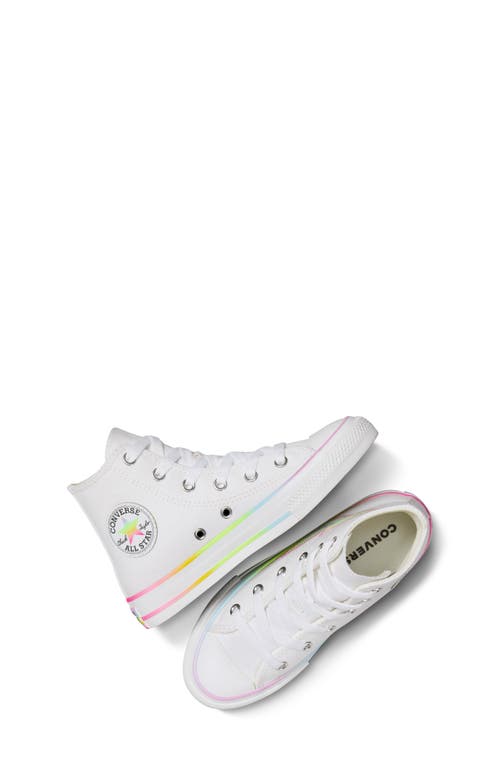 Shop Converse Kids' Pride Chuck Taylor® All Star® High Top Sneaker In White/white/chaos Fuschia