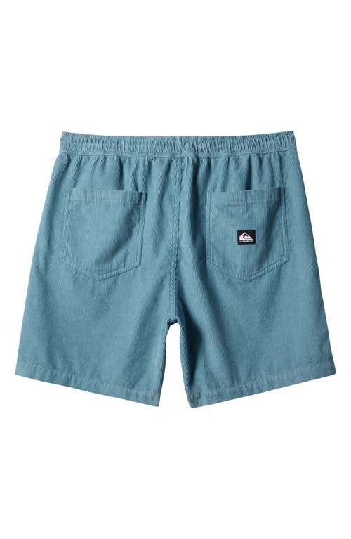 Shop Quiksilver Taxer Corduroy Drawstring Shorts In Blue Shadow