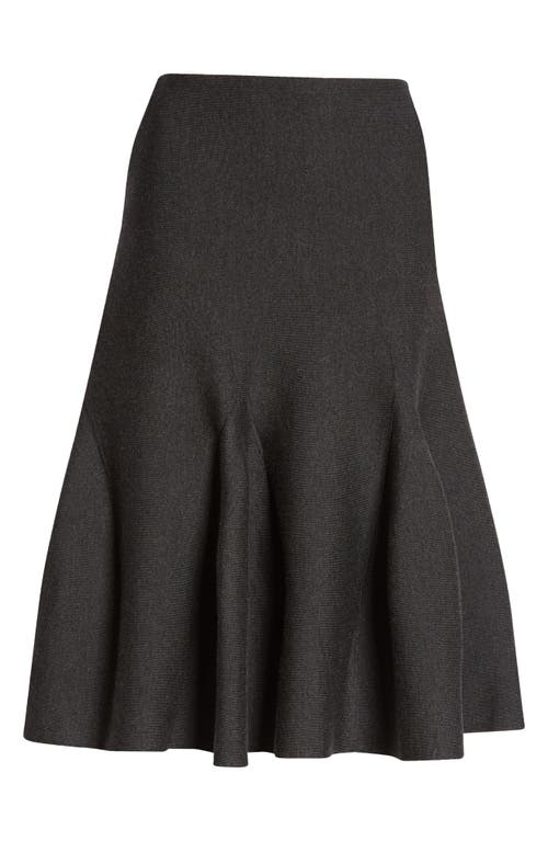 Shop Alaïa Sculptural Godet Sweater Skirt In Ebene