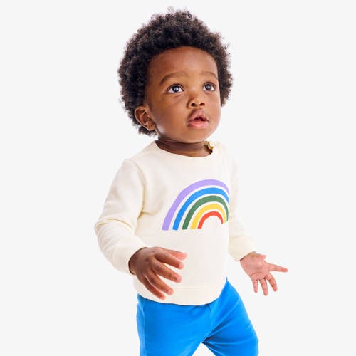 Primary Baby Rainbow Sweatshirt In Oat Rainbow Graphic