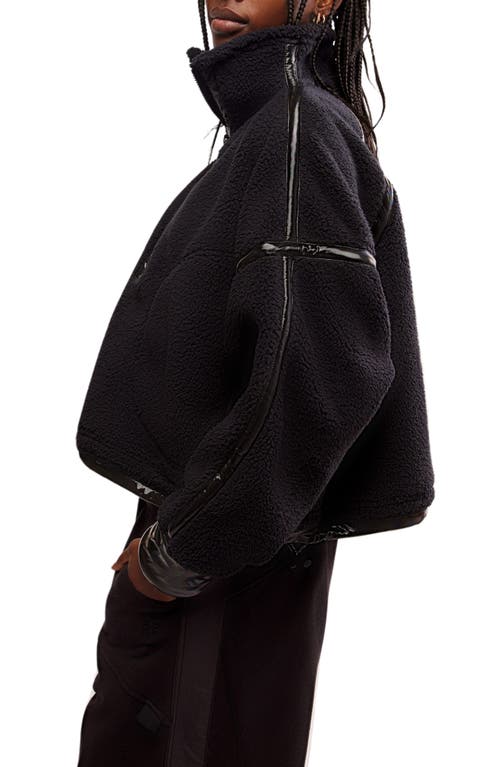 Free People Mountain High Shine Half Zip In Black Combo