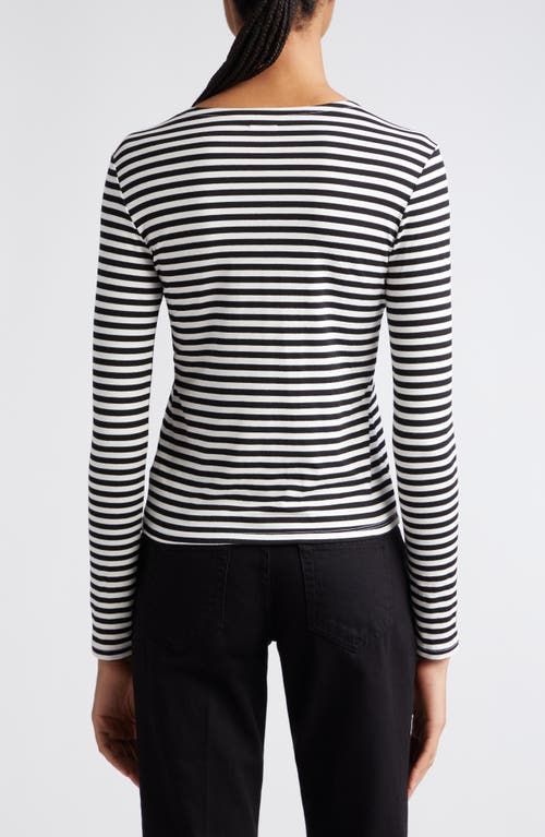 Shop L Agence L'agence Tess Stripe T-shirt In Black/white Stripe