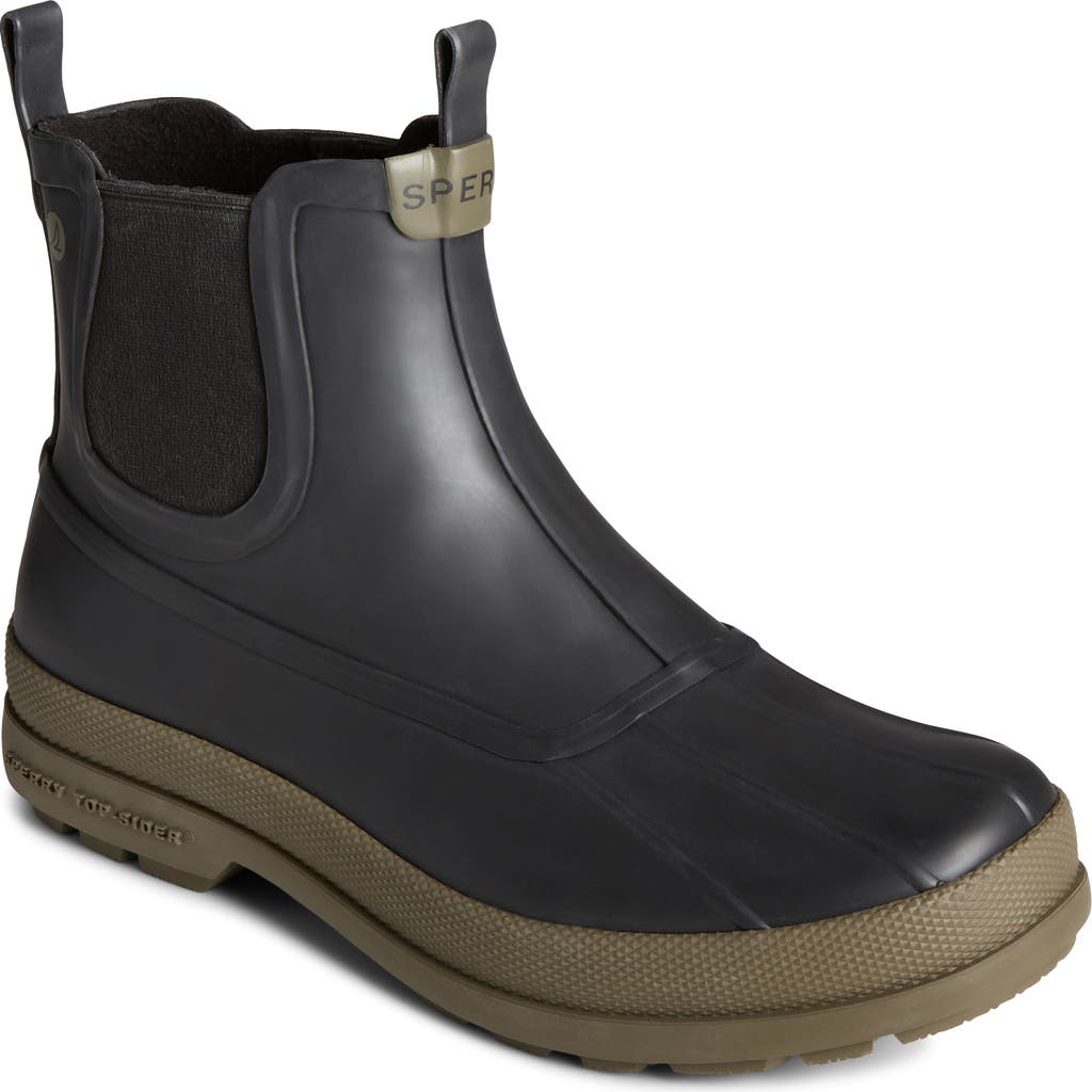 Sperry Cold Bay Waterproof Chelsea Rain Boot In Black