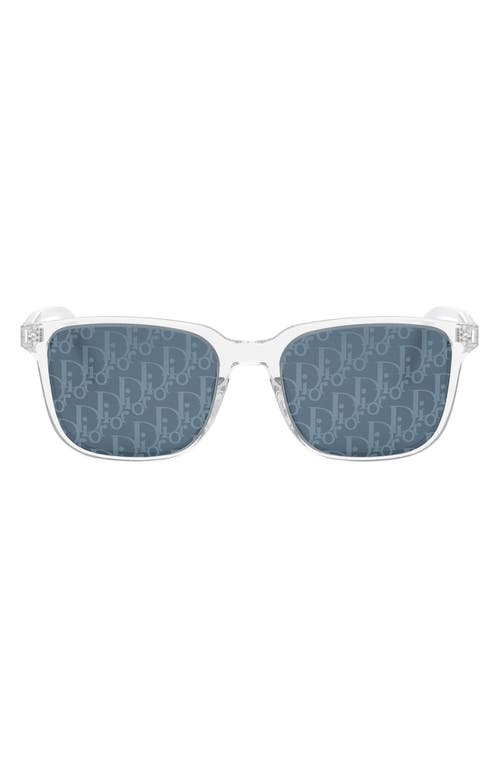 Shop Dior Tag Su 56mm Square Sunglasses In Crystal/other/blu Mirror